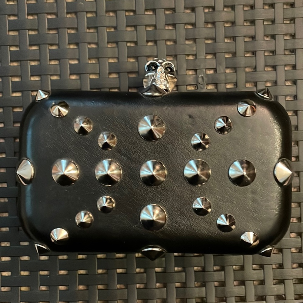 Silver studded Skull clutch